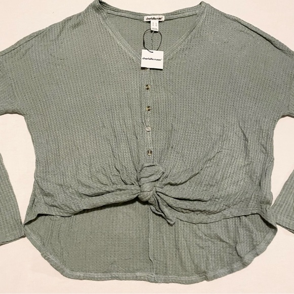 Charlotte Russe Womens Button Up Tie Up Long Sleeve Top Size XL - Picture 2 of 16